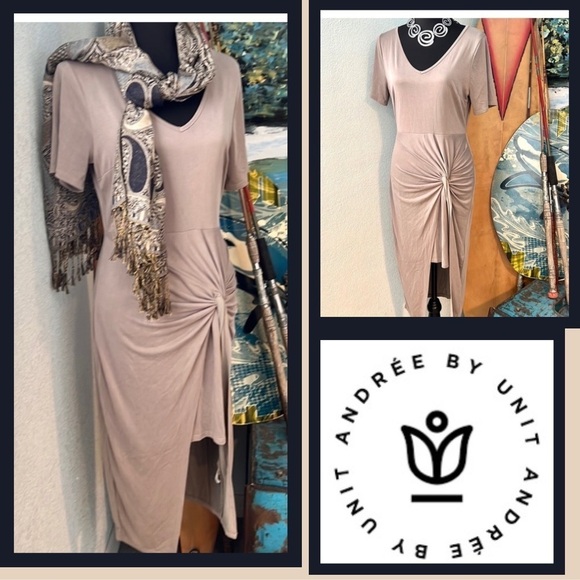 ⭐️Andree By Unit, Softest Rosy Mauve, Front-Knot Dress,So Soft & Easy,Size M - Picture 1 of 16